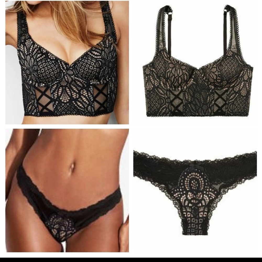 VICTORIA'S SECRET DREAM ANGELS BALCONET BLK SEXY BRA, 34DD